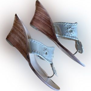 Jack Rogers Platinum Wedges, 7